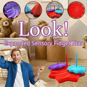 ของเล่นบีบคลายเครียดสำหรับเด็กและผู้ใหญ่รูปรูปดาวแฟร็กทัลหกเหลี่ยม3D ประสาทสัมผัสสีชมพูขยายได้สำหรับฟิดเจ็ต - Product Image 3