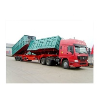 Superlink Interlink Double Full Dolly dan Semi Side Tipper Road Train Dump Trailer untuk Dijual