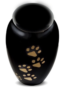 Urne funéraire en laiton de style américain, noire et dorée, personnalisée, faite à la main, avec logo imprimé moderne et unique, pour un look élégant et radiant. - Product Image 3