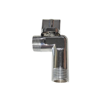 Fournisseur de vanne professionnel Chorome plaqué en alliage de zinc ou en laiton 90 degrés 1/2 "vanne d'arrêt d'angle de pouce