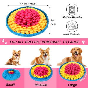 Gamelle pour chien moderne, portable, pliable, écologique, en feutre, à alimentation lente, et tapis olfactif floral pour l'entraînement, le jeu de puzzle automatique et la réduction de l'anxiété - Product Image 2