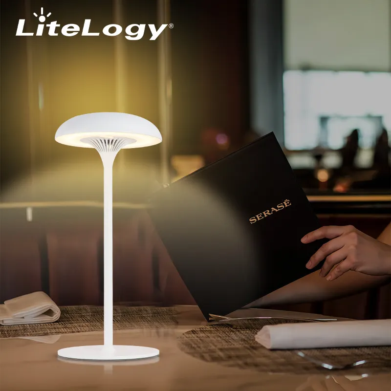 Creativo moderno portatile decorativo per interni comodino ristorante Cordless lampada da tavolo con Design a fungo ricaricabile
