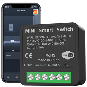 2 Way APP Timing Mini DIY Controller Breaker 16A + Bluetooth + WIFI Tuya Smart Switch pour Alexa <span class=keywords><strong>Google</strong></span> <span class=keywords><strong>home</strong></span> - Product Image 2