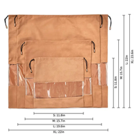 Sacs organisateur de chaussures et vêtements en daim à logo personnalisé sacs à main en daim à cordon pochettes anti-poussière avec fenêtre en PVC