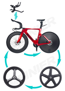 Bicicleta de Contrarreloj de Fibra de Carbono con 2x12 velocidades, L-twoo Er9 y Juego de Bielas 105 R7000, Ruedas de Disco Completas, para Triatlón y Carretera, Modelo Tt670 - Product Image 6