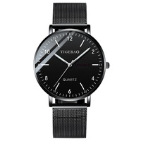 Nouvelle montre à quartz pour homme, style sport, boîtier en acier inoxydable, résistante à l'eau 30M, aiguilles lumineuses, bracelet en maille d'acier inoxydable