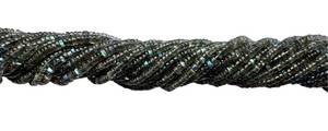 AAA Labradorite Heishi / Tyre Rondelle |   Perles plates lisses de 4 mm à 5 mm, brin de 13 pouces |   Labradorite naturelle semi-précieuse à feu bleu - Product Image 4