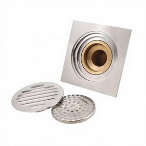 Siphon de sol carré moderne en laiton 120 mm, anti-odeur, écologique, électroplaqué, pour salle de bain, baignoire, hôtel - Product Image 5