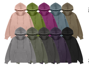 Sweat à capuche de prévention du vent en coton de qualité supérieure Poids lourd 400gsm Surdimensionné Unisexe Streetwear Pull à capuche pour hommes - Product Image 2