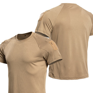 T-shirt tactique DF25 kaki camouflage, ultra-léger, en polyester, col rond, manches courtes, vêtements d'été pour activités de plein air, randonnée et alpinisme, vente en gros - Product Image 1
