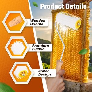 New Honey Uncapping Roller <strong>Propolis</strong> Honey Beekeeping Tool with 5-Inch Hardwood Handle for Harvesting &amp; Extraction - Product Image 6