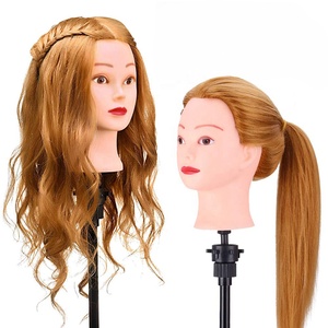 Tête de Mannequin en Cheveux Humains 100% Vrais Cheveux, Tête de Poupée de Cosmétologie pour Teinture, Coupe et Tressage - Product Image 2