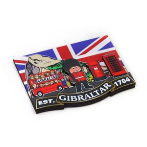 Aimant de réfrigérateur en MDF personnalisé en forme de Gibraltar, aimant de réfrigérateur souvenir en bois - Product Image 1