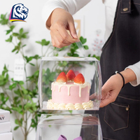 Zhenxiong – boîte à gâteau transparente en plastique avec couvercle, emballage de Dessert de différentes tailles, boîte à gâteau en acétate pour animaux de compagnie