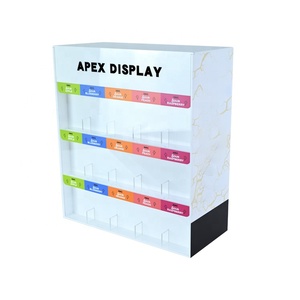 APEX <strong>3</strong>-Layer Acrylic <strong>Display</strong> Stand Double <strong>Sided</strong> Counter <strong>Top</strong> with Dividers Polished Surface - Product Image 3