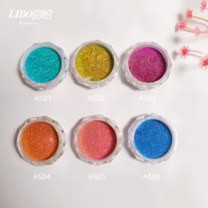LIBO Polvo Fino para Uñas de 6 Colores, Polvo Cromado Espejo, Pigmento Inorgánico de Óxido de Hierro, LOGO Personalizado - Product Image 1