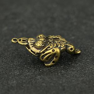 Venta al por mayor de la fábrica-057 130 creativa de latón con tres patas sapo dorado de cobre puro hecho a mano sólido clave animal cadena colgante - Product Image 2