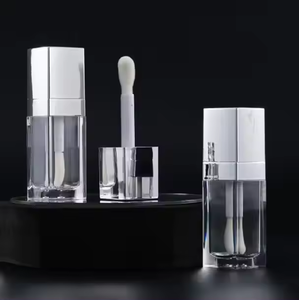 10毫升银盖平厚涂抹器空方形唇油唇彩管水晶定制唇彩管大刷大棒 - Product Image 3