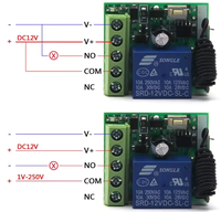 MEILLEUR PRIX Ensemble complet de télécommande et de récepteur de commutation DC 12V 10A 1CH Relais d'apprentissage ou émetteur à code fixe