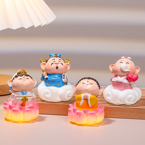 Resin Buddha <b>Statues</b> Flower Shape Decorative Figurines For Home Desktop Artistic Gift - Product Image 1