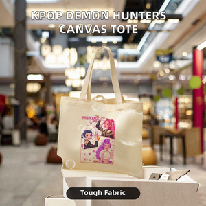 Borsa a tracolla in tela con motivo Demon Hunters in stile giapponese Kpop da donna, 1 pezzo, borsa per la spesa personalizzata riutilizzabile per i viaggi - Product Image 2
