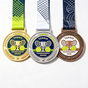 Médailles de tennis sur mesure, récompenses de tournoi, médailles sportives avec logo personnalisé, cordon personnalisé, médaille de récompense en métal de haute qualité - Product Image 1