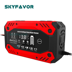 <span class=keywords><strong>12V</strong></span> 24V 10A バッテリー充電器 9段階自動充電 パルス修復機能付き Lifepo4/鉛蓄電池対応 自動車・トラック・バイク用 - Product Image 5