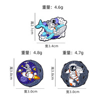 3 styles d'épingles en émail doux astronaute Spaceman épingles de revers plaquées or Badges Anime Charms for Gifts