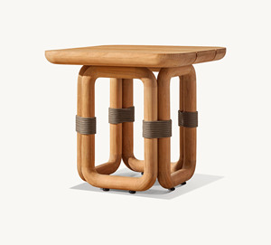 كرسي خارجي من خشب الساج مع كرسي شمسي مقاوم للماء للفناء أو المسبح - Product Image 4