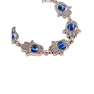 Bracelet personnalisé en alliage, style rétro, œil porte-bonheur en résine, motif paume creuse, pour femmes, vente en gros transfrontalière Europe-Amérique - Product Image 5