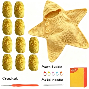 Manta de Algodón Tejida a Mano con Diseño de Estrella de Mar, Personalizable, con Instrucciones, para Principiantes en Crochet, Regalo Hecho a Mano para Mujeres, Venta al Por Mayor - Product Image 3