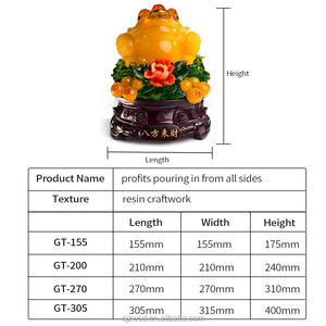 Estatua Tradicional China de Rana del Dinero de Resina, Sapo de Tres Patas de la Suerte para la Riqueza y la Prosperidad, Decoración Feng Shui - Product Image 2