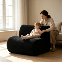 Ensemble de canapés compressés de style nordique élégant, mobilier domestique, assise profonde et confortable pour appartement et salon