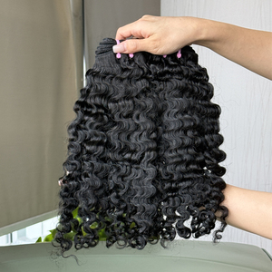 Bán buôn 100% thô Việt Trinh nữ tóc con người bó bouncy xoăn chưa qua chế biến dệt phần mở rộng cho phụ nữ da đen - Product Image 1