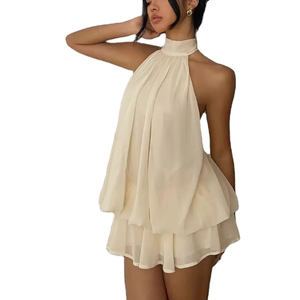 <span class=keywords><strong>Vestido</strong></span> Versátil Europeo y Americano para Vacaciones, Holgado y Sexy, con <span class=keywords><strong>Cuello</strong></span> Halter, Cintura Alta, de Secado Rápido y Transpirable - Product Image 1