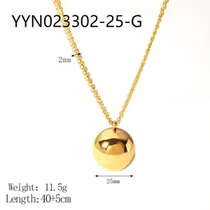 Nhà Sản Xuất Bán Buôn Làm mờ Miễn Phí Thép Không Gỉ 18K Mạ Vàng Hợp Thời Trang Bóng Mặt Dây Chuyền Vòng Cổ Cho Phụ Nữ - Product Image 6