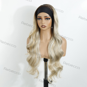 <span class=keywords><strong>OCEAM</strong></span>-Peluca con diadema de pelo sintético de color ombre, fibra resistente al calor, sin encaje, pelo judío, sin pegamento, peluca con diadema sintética - Product Image 4