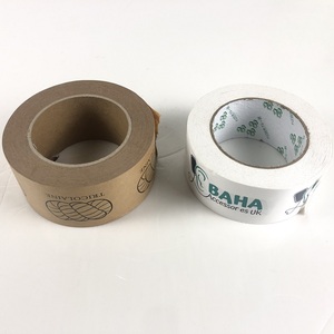 Eco Friendly Colored <strong>Custom</strong> <strong>Printed</strong> Brown White Self-adhesive Gum Kraft Paper <strong>Tape</strong> Roll with Logo Printing for Packaging - Product Image 4