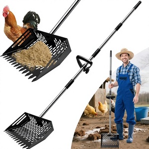 Pelle à litière pour poulets, design multifonctionnel réglable, couleur noir/argent, fabriqué en Chine - Product Image 1