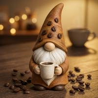 Statue de gnome en résine personnalisée, décoration de table de café, figurine de barista peinte à la main, ornement de cuisine fantaisiste OEM