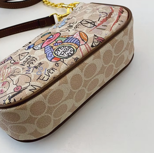 Sac à <span class=keywords><strong>main</strong></span> Mahjong Graffiti Ours Tendance <span class=keywords><strong>Femme</strong></span> 2026 Nouvelle Collection Sac à bandoulière Chaîne Porté Épaule ou Croisé en PU avec Deux Bretelles et Fermeture Éclair - Product Image 3