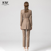 2025 femmes formel bureau OL 3 pièces ensembles élégant solide haut Blazer manteau avec bouton décoration Shorts haut long Blazer ensembles