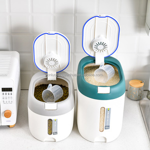 Organizador de despensa de cocina multiusos Cubo de harina Grano Cereal Dispensador de alimentos secos Contenedor de almacenamiento de arroz con taza medidora - Product Image 5