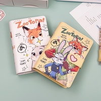 Carnet magnétique à couverture souple Zootopia A6 pour les élèves du primaire et du collège, cadeau de grande valeur esthétique