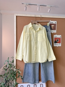 Chemise en lin pour femme L397, taille unique, avec deux poches basiques, chemisier décontracté à boutons, printemps été, blanc, jaune, bleu, vert, rose - Product Image 4
