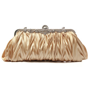 Women Satin Crystal <b>Clutch</b> Party <b>Wedding</b> Purse Soft Evening Bag Bridal Handbag - Product Image 5