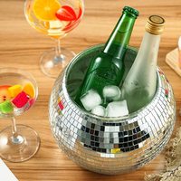 Vente en gros d'usine 2,8 L 3,8 L seau à glace en plastique acrylique de grande capacité argenté pour fête club discothèque personnalisé
