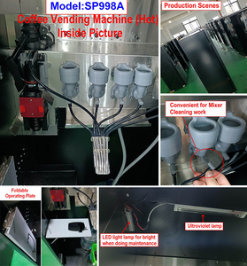 SP998A หน้าจอสัมผัสเครื่องชงกาแฟเอสเปรสโซเชิงพาณิชย์ IOT เหรียญ<span class=keywords><strong>กาแฟ</strong></span>เครื่องหยอดเหรียญวิดีโอโฆษณา<span class=keywords><strong>กาแฟ</strong></span>สด - Product Image 6