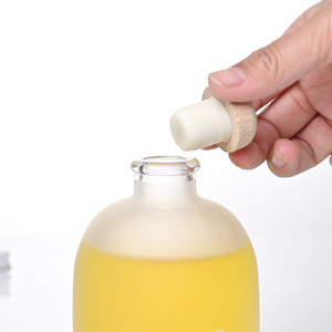 100ml 250ml 500ml Bouteille en verre dépoli transparent sphérique pour vodka <span class=keywords><strong>Gin</strong></span> Whisky avec liège en bois de <span class=keywords><strong>champignon</strong></span> - Product Image 5