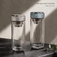 Tasse isotherme en titane avec infuseur à double paroi pour le thé, idéale pour le bureau et les voyages, disponible en marque blanche